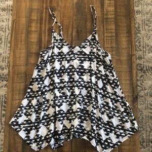 Black Tribal Pattern Tank Top